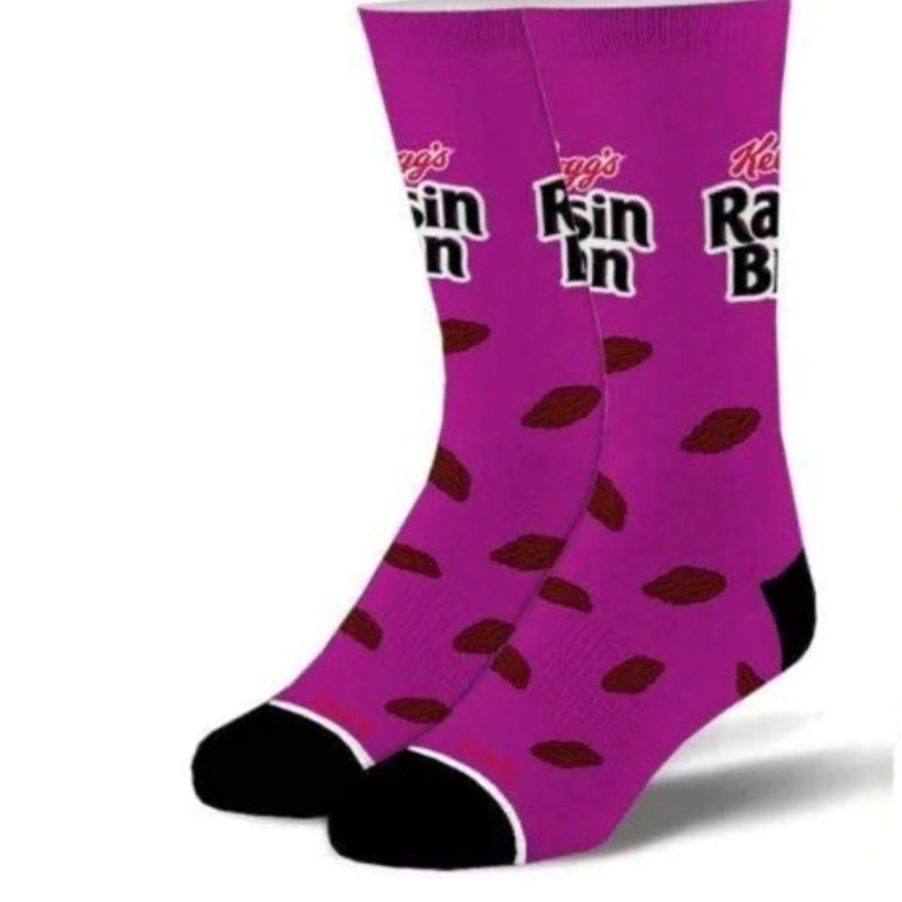 Raisin Bran Novelty Crew Socks Unisex Fits Men Shoe Size 6-12